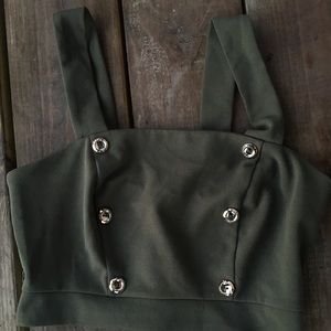 olive green cute crop top(: 💕